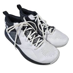 Under Armour Unisex White Black Lockdown 5 Athletic Basketball Shoes Sz M8/W9.5